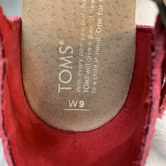 Toms Woven Platform Wedge Size 9 - Red - Picture 7 of 7